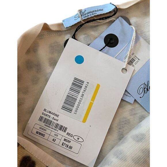 Blumarine Virgin Wool Leopard Print Mini Skirt Black Lace Trim Size US 6/IT 42 - Picture 6 of 10